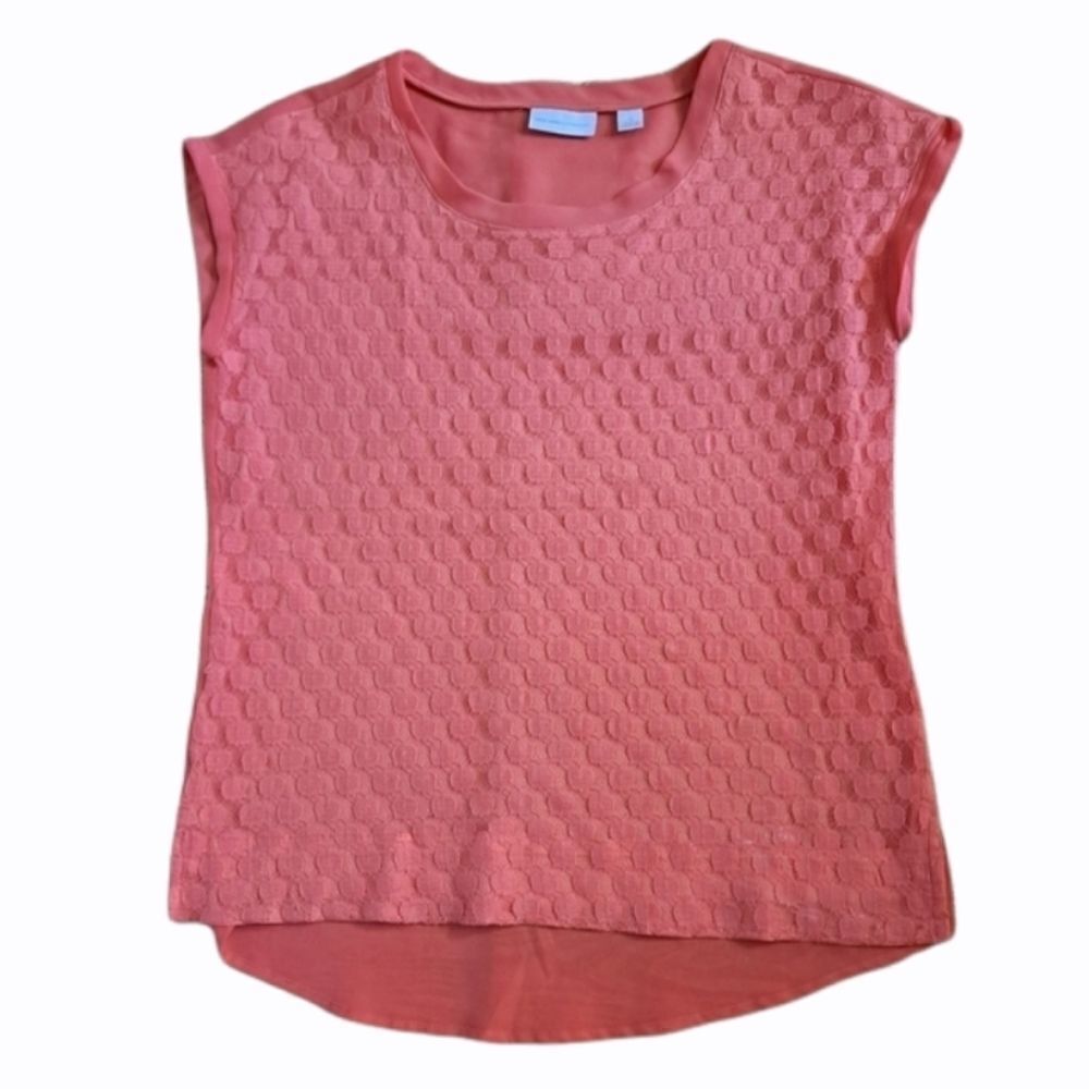 New York & Company Hi-Lo Casual Top Orange-ish XSmall